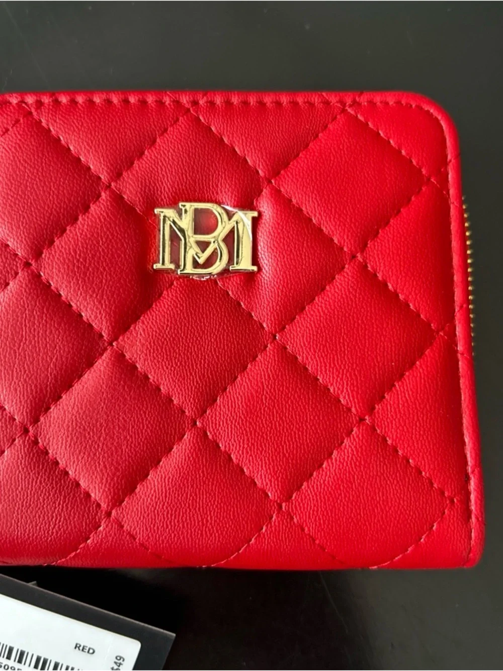 Badgley Mischka Red Card & Coin Purse Zip Around wallet Logo NWT MSRP 49.00